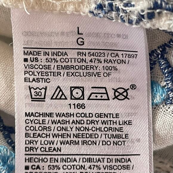 Old Navy Y2K Babydoll Floral Embroidery Top Sz L Boho Peasant Cottagecore Casual - Picture 10 of 10